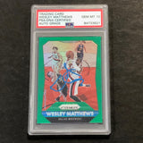 2016-17 Panini Prizm #40 Wesley Mathews Signed Card PSA AUTO 10 Slabbed Mavericks