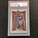 2012-13 Panini Select #104 Wesley Mathews Signed Card PSA AUTO 10 Slabbed Trail Blazers