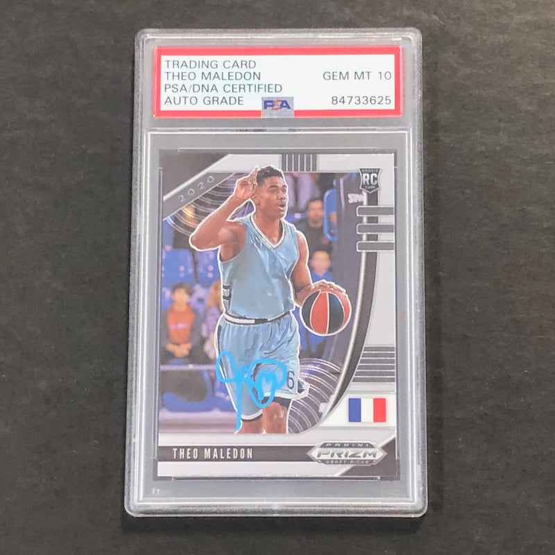 2020-21 Panini Prizm Draft Picks #57 Theo Maledon Signed Card AUTO 10 PSA Slabbed RC Thunder
