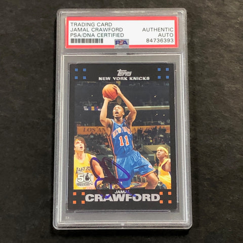 2007-08 Topps Basketball #85 Jamal Crawford Signed Card AUTO PSA Slabbed Knicks