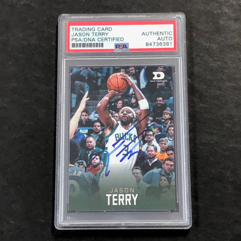 2016-17 Daktronics Jason Terry Signed Card AUTO PSA Slabbed Bucks