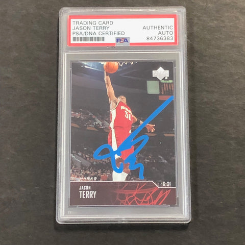 2003-04 Upper Deck #8 Jason Terry Signed Card AUTO PSA Slabbed Atlanta Hawks