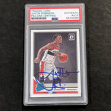 2019-20 OPTIC RATED ROOKIE #174 JUSTIN ROBINSON Signed Rookie Card AUTO PSA Slabbed RC Wizards