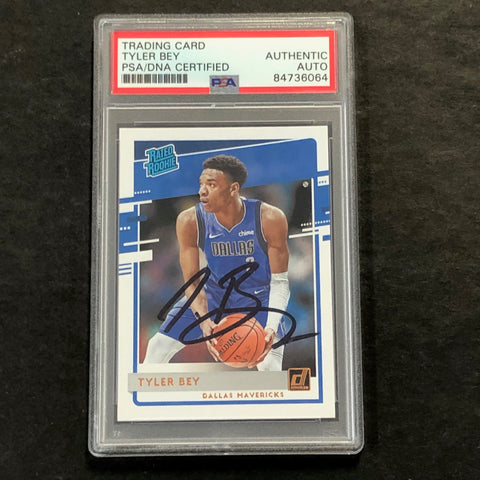 2020-21 Donruss Panini #243 Tyler Bey Card PSA AUTO GRADE 10 Slabbed Mavericks