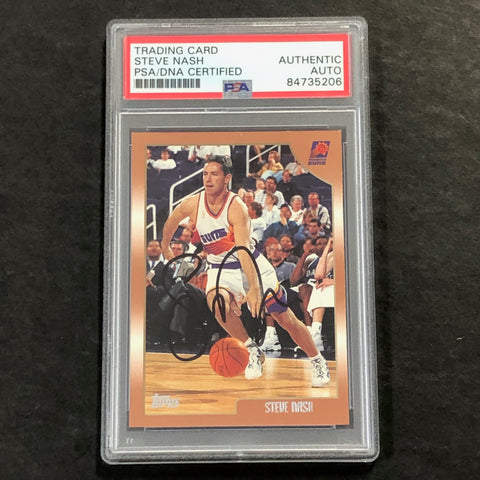 1998-99 Topps Basketball #51 Steve Nash Signed Card AUTO PSA Slabbed Suns