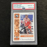 2021 Chronicles Draft Picks #14 Greg Brown Signed AUTO GRADE 10 PSA Slabbed Texas