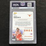 2021 Chronicles Draft Picks #14 Greg Brown Signed AUTO GRADE 10 PSA Slabbed Texas