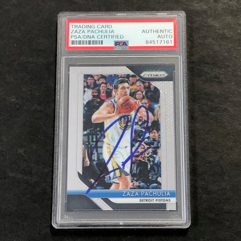 2018 Panini Prizm #192 Zaza Pachulia Signed Card AUTO PSA Slabbed Warriors