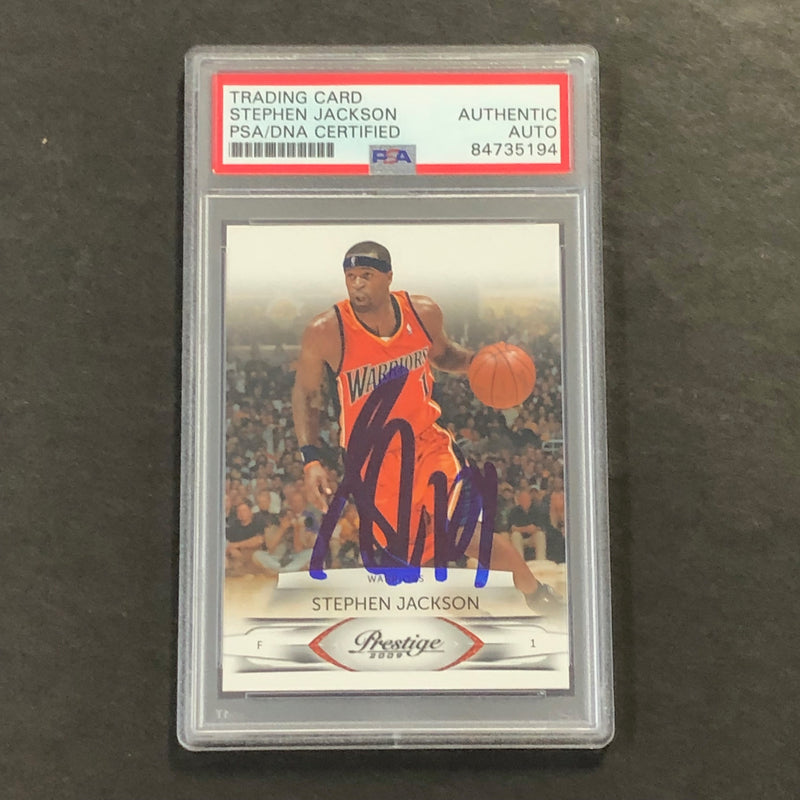 2009-10 Panini Prestige #32 Stephen Jackson Signed Card AUTO PSA Slabbed
