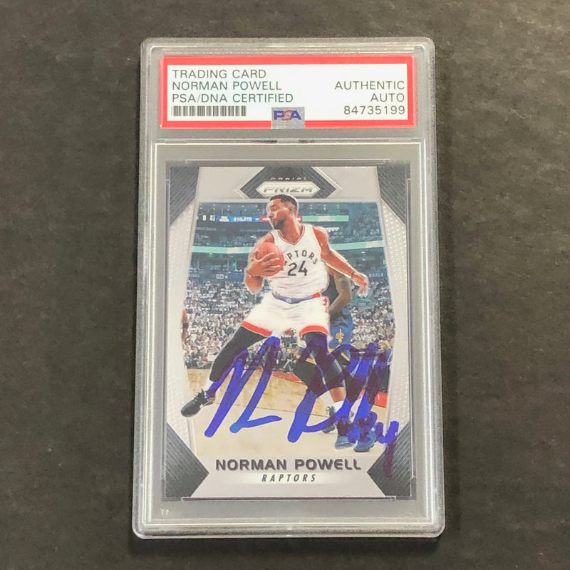 2017-18 Panini Prizm #37 Norman Powell Signed Card AUTO PSA Slabbed Raptors