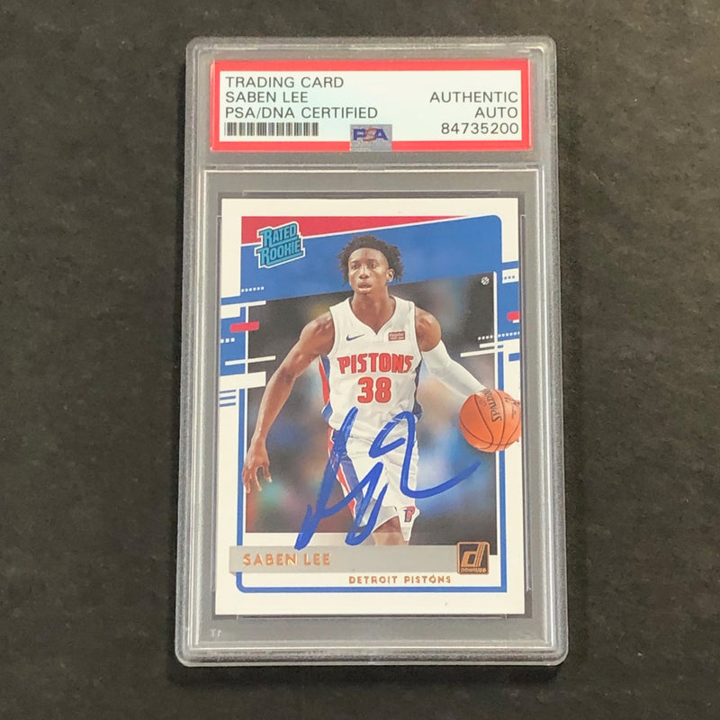 2020-21 Donruss Rated Rookie #221 Saben Lee Signed Card AUTO PSA Slabbed Pistons