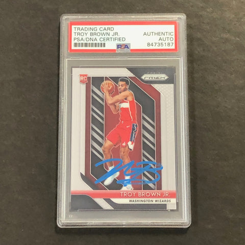 2018-19 Panini Prizm #213 TROY BROWN JR. Signed Card AUTO PSA RC Rookie Slabbed Wizards