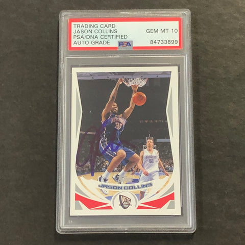 2004 Topps #144 Jason Collins Signed Card AUTO PSA Slabbed Nets