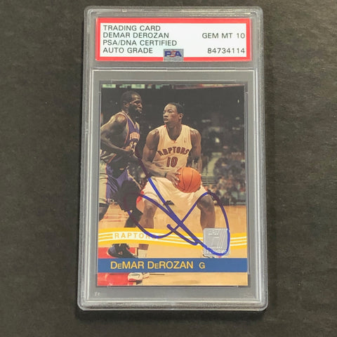 2010-11 Panini Donruss #34 DeMar DeRozan Signed Card AUTO 10 PSA Slabbed Raptors