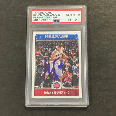 2017-18 NBA Hoops #168 Boban Marjanovic signed Auto 10 Card PSA/DNA Slabbed Pistons