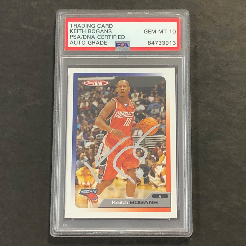 2005-06 Topps Total #204 Keith Bogans Signed Card AUTO 10 PSA/DNA Slabbed Bobcats