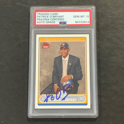 2006 Topps #232 Patrick O'Bryant Signed Card AUTO GRADE 10 PSA Slabbed Warriors
