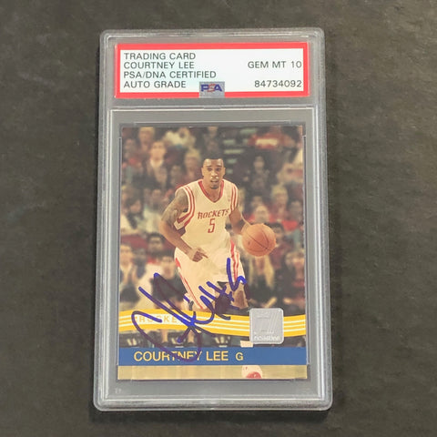 2010-11 Panini Donruss #85 Courtney Lee Signed Card AUTO 10 PSA Slabbed Rockets