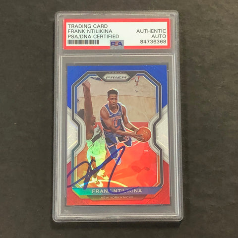 2020-21 Panini Prizm #113 Frank Ntilikina Signed Card AUTO PSA Slabbed Knicks