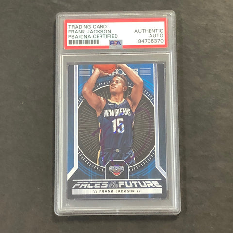 2017-18 NBA Hoops #14 Frank Jackson Signed Card AUTO PSA Slabbed RC Pelicans