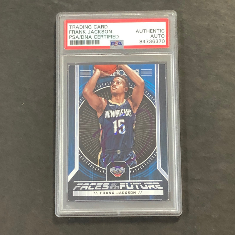 2017-18 NBA Hoops #14 Frank Jackson Signed Card AUTO PSA Slabbed RC Pelicans