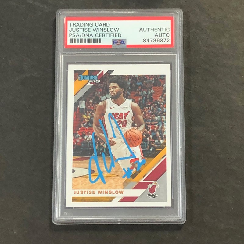 2019-20 Panini Donruss #111 Justise Winslow Signed Card AUTO PSA/DNA Slabbed Heat