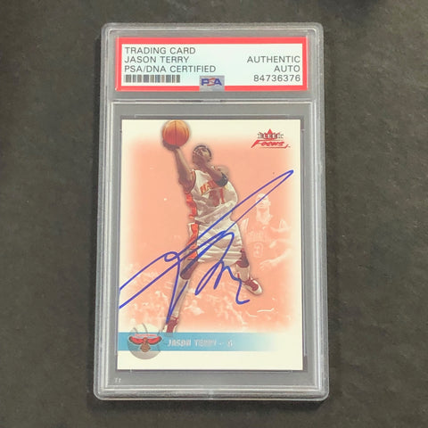 2003-04 Fleer Focus #67 Jason Terry Signed Card AUTO PSA Slabbed Hawks