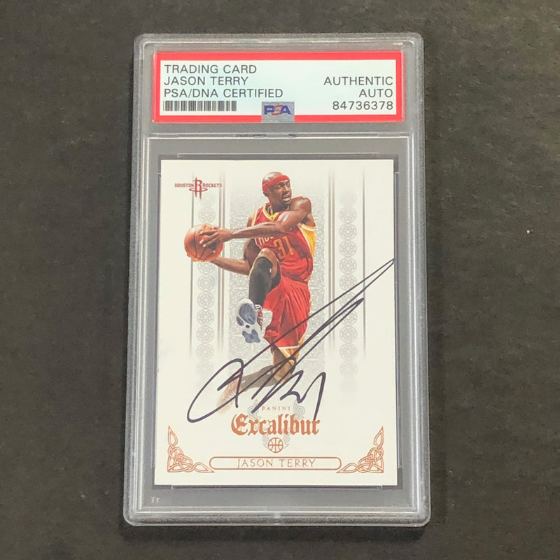 2014-15 Panini Excalibur #133 Jason Terry Signed Card AUTO PSA Slabbed Rockets