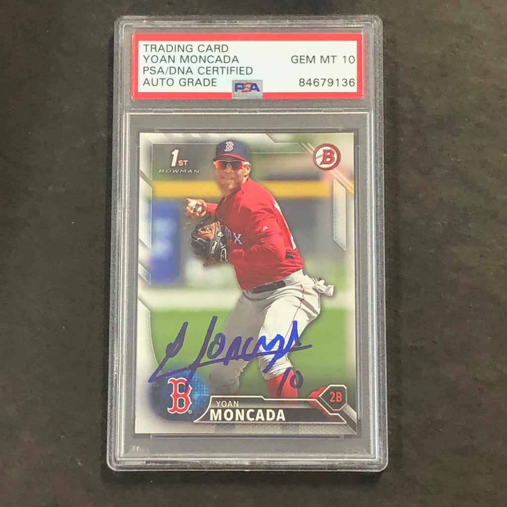 2016 Bowman RC #BP148 Yoan Moncada Signed Card PSA Slabbed Auto 10 Red –  Golden State Memorabilia