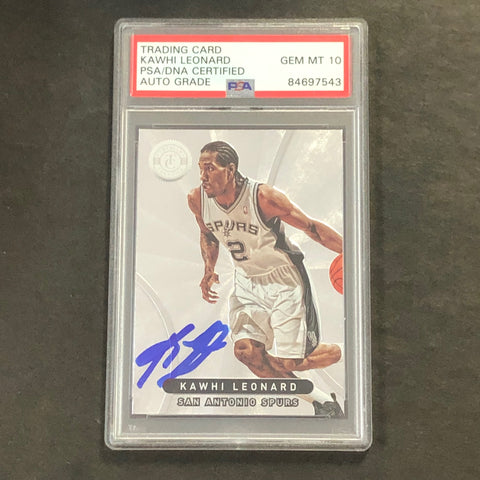2012-13 PANINI HOOPS #11 KAWHI LEONARD SIGNED AUTO 10 PSA Slabbed Spurs