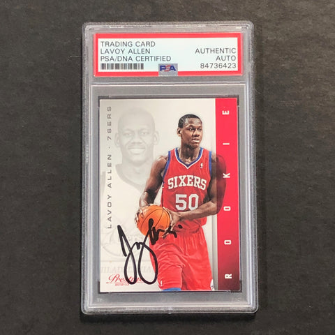 2012-13 PANINI PRESTIGE #185 LAVOY ALLEN Signed Card AUTO PSA Slabbed 76ers