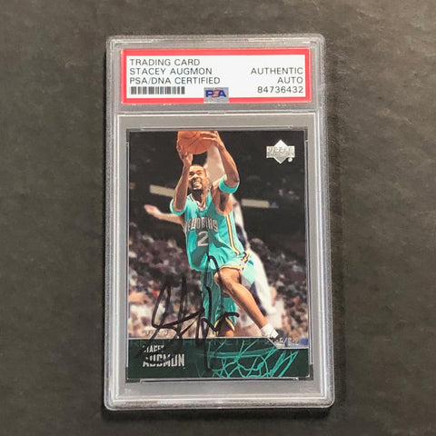 2003-04 Upper Deck #186 Stacey Augmon Signed Card PSA Slabbed Hornets