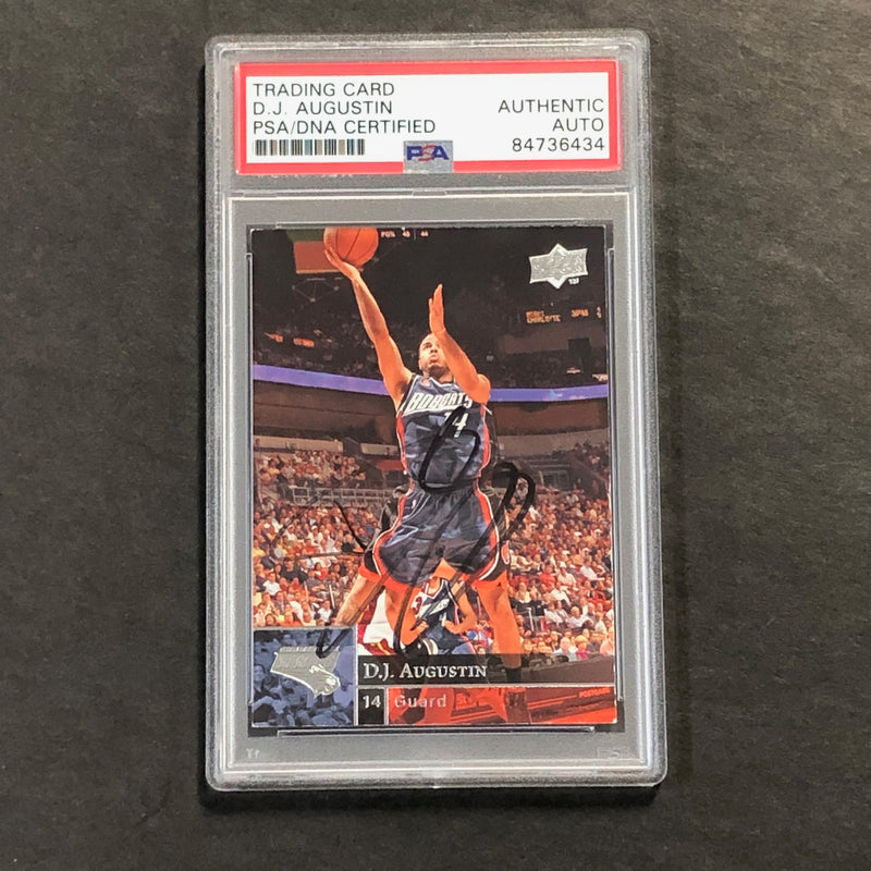 2009-10 Upper Deck Basketball #16 D.J. Augustin Signed Card AUTO PSA Slabbed Bobcats