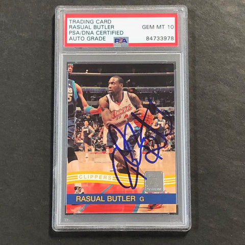 2010-11 Panini Donruss #202 Rasual Butler Signed Card AUTO 10 PSA Slabbed Clippers