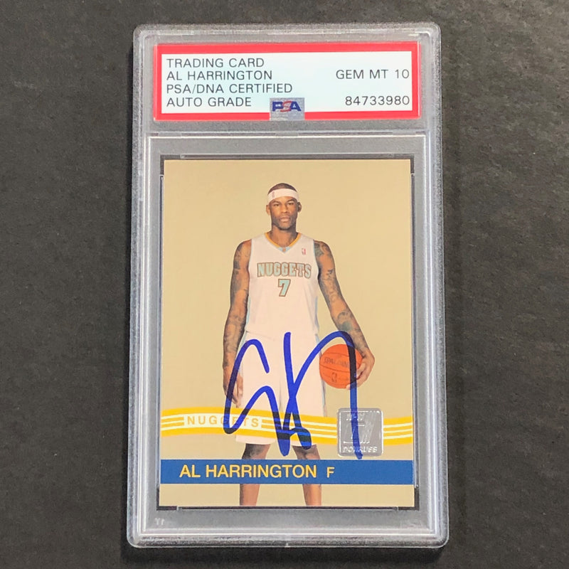 2010-11 Panini Donruss #116 Al Harrington Signed Card AUTO 10 PSA Slabbed Nuggets