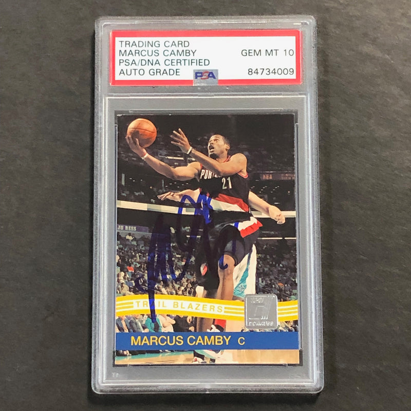 2010-11 Panini Donruss #127 Marcus Camby Signed AUTO 10 PSA Slabbed Trail Blazers