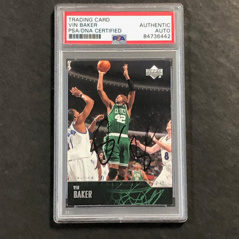2003-04 Upper Deck #16 Vin Baker Signed Card AUTO PSA/DNA Slabbed Celtics
