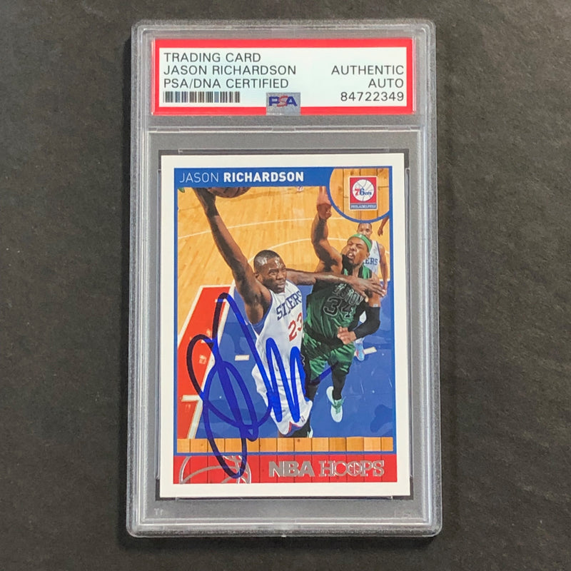2013-14 Panini NBA Hoops #26 Jason Richardson Signed Card AUTO PSA Slabbed 76ers