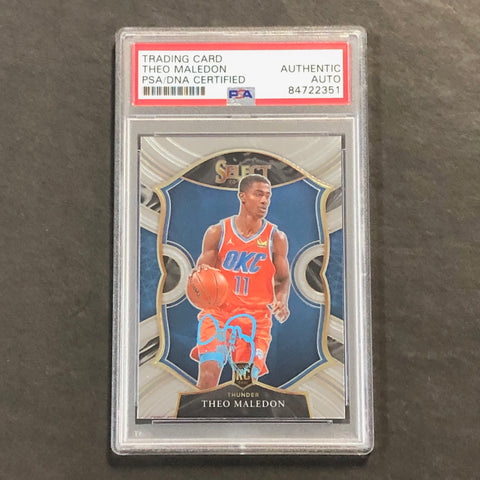 2020-21 Panini Select #94 Theo Maledon Signed Card AUTO PSA Slabbed RC Thunder