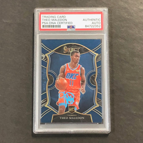 2020-21 Panini Select #94 Theo Maledon Signed Card AUTO PSA Slabbed RC Thunder