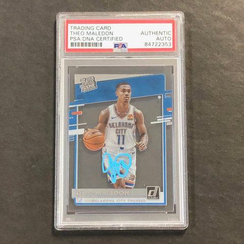 2020-21 Panini Clearly #60 Theo Maledon Signed Card AUTO PSA Slabbed RC Thunder