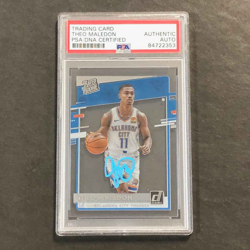 2020-21 Panini Clearly #60 Theo Maledon Signed Card AUTO PSA Slabbed RC Thunder
