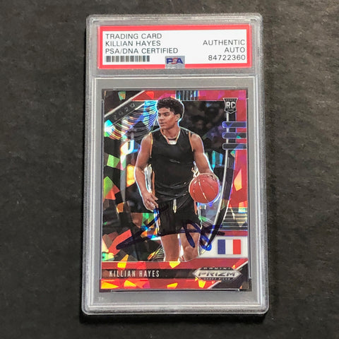 2020-21 Panini Prizm Draft Picks #12 Killian Hayes Signed Card AUTO PSA Slabbed RC Pistons