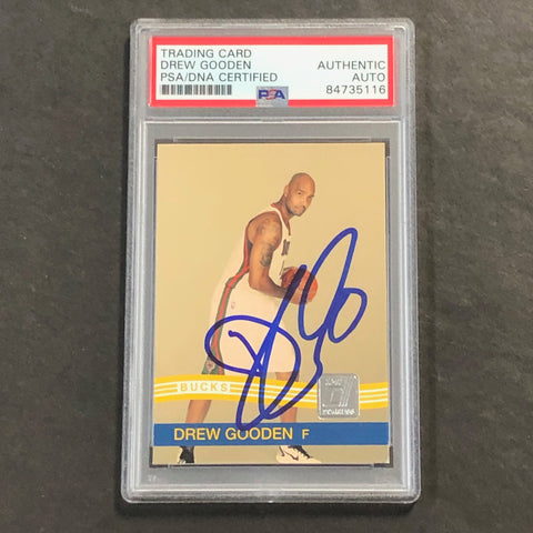 2010-11 Donruss Basketball #73 Drew Gooden Signed Card AUTO PSA/DNA Slabbed Bucks