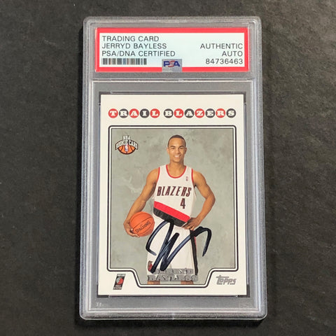 2008-09 Topps Basketball #206 Jerryd Bayless Signed Card AUTO PSA Slabbed Trail Blazers