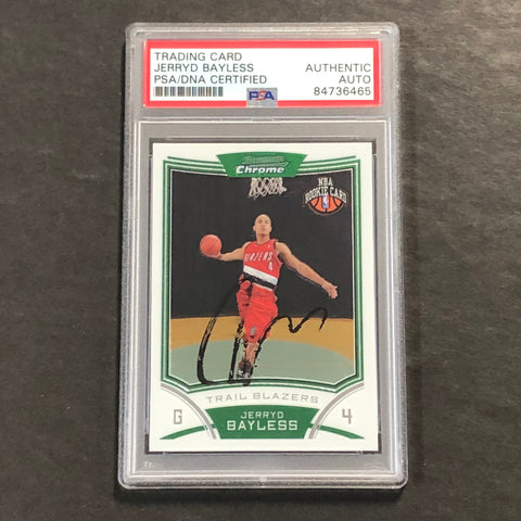 2008-09 Bowman Chrome #121 Jerryd Bayless Signed Card AUTO PSA Slabbed Trail Blazers