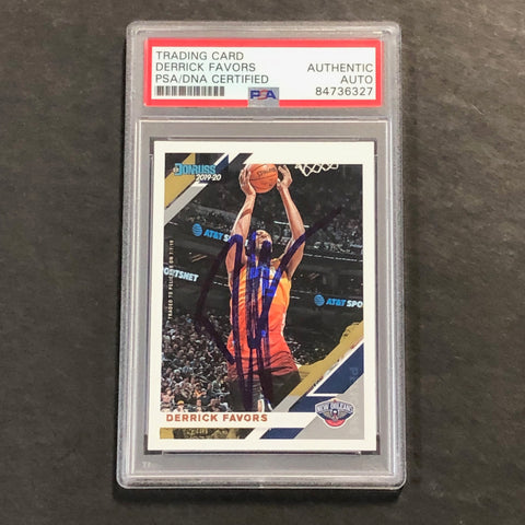 2019-20 Panini Donruss #192 Derrick Favors Signed Card AUTO PSA Slabbed Pelicans