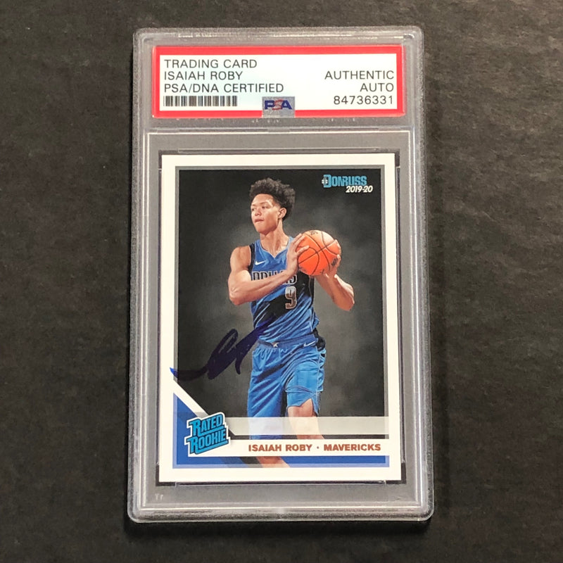 2019-20 Panini Donruss Rated Rookie #235 Isaiah Roby Signed Card AUTO PSA Slabbed RC Mavericks