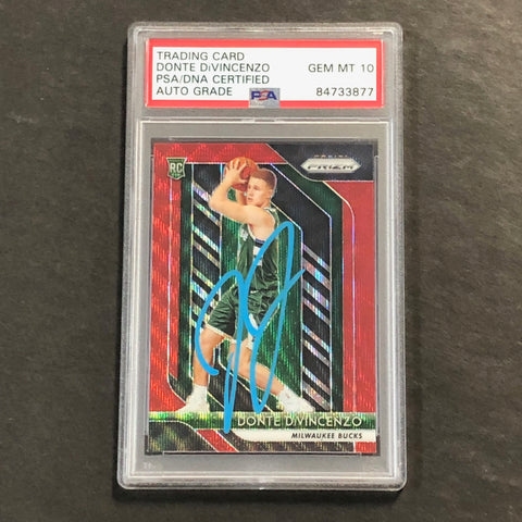 2018-19 Panini Prizm #246 DONTE DIVINCENZO Signed Card AUTO 10 PSA/DNA Slabbed RC Bucks