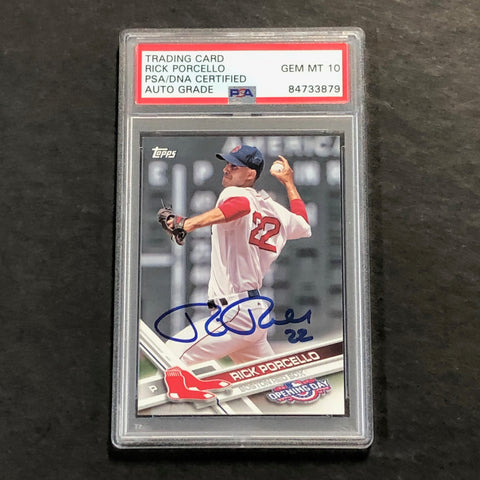 2017 Topps Opening Day #139 Rick Porcello Signed Card PSA Auto 10 Red Sox